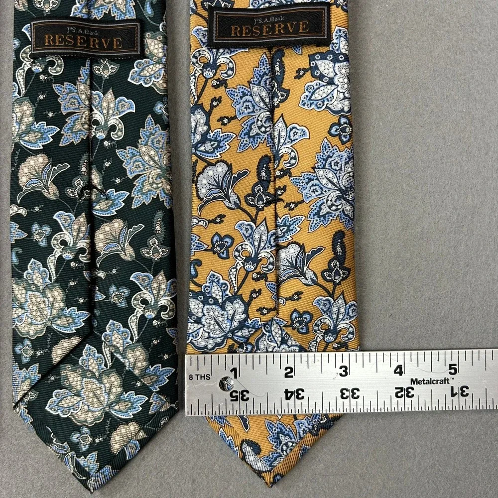 Lot Jos A Bank Reserve Ties Floral Paisley 100% Silk Bundle Mens OS Multicolor